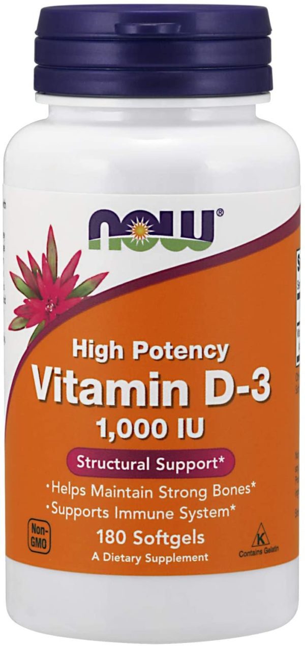 Now Foods, Vitamina D3, 1000IU, 180 cápsulas