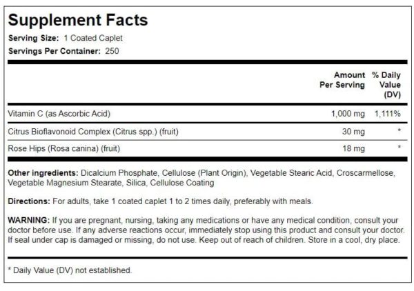 Pipingrock, Vitamina C, 1000mg, 250 cápsulas - Imagen 2