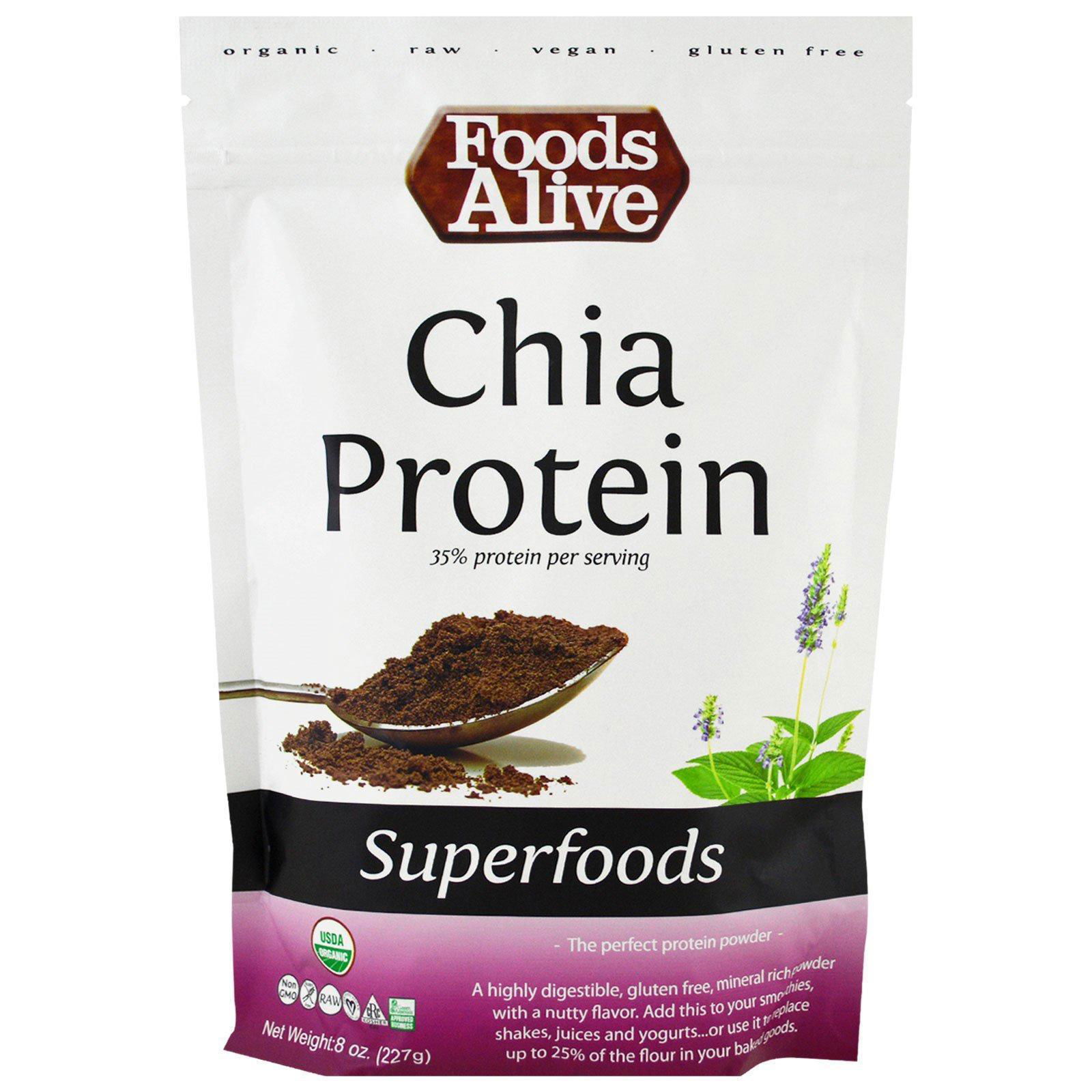 Foods Alive, Polvo de proteínas Chia, superalimentos, 8 oz (227 g)