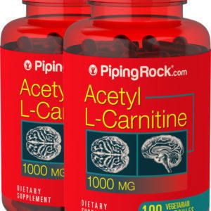 Acetil L-carnitina , 1000 mg, 100 Cápsulas vegetarianas, 2  Botellas/Frascos