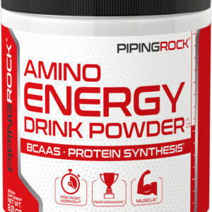 Bebida energética en polvo con aminoácidos para antes de hacer ejercicio (sabor Tropical Fruit Punch), 8.8 oz (250 g) Botella/Frasco