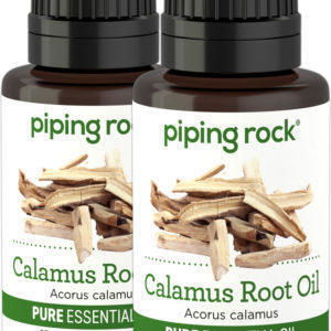 Aceite esencial de raíz de cálamo y benjuí, puro (GC/MS Probado), 1/2 fl oz (15 mL) Frasco con dosificador, 2  Frascos con dosificador