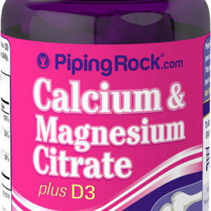 Citrato de magnesio y calcio + vitamina D  (Cal 300mg/Mag 150mg/D3 400IU) (per serving), 180 Cápsulas de liberación rápida
