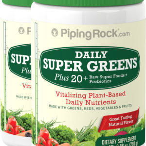 Polvo Super Greens diario (Orgánico), 9.88 oz (280 g) Botella/Frasco, 2  Botellas/Frascos