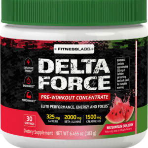 Concentrado en polvo para antes de hacer ejercicio Delta Force (Sabor Watermelon Explosion), 6.45 oz (183 g) Botella/Frasco