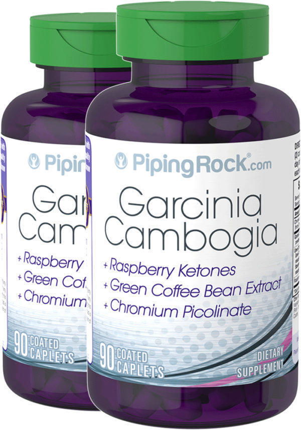 Garcinia cambogia 500 mg con cetonas de frambuesa y café verde, 90 Comprimidos recubiertos, 2  Botellas/Frascos