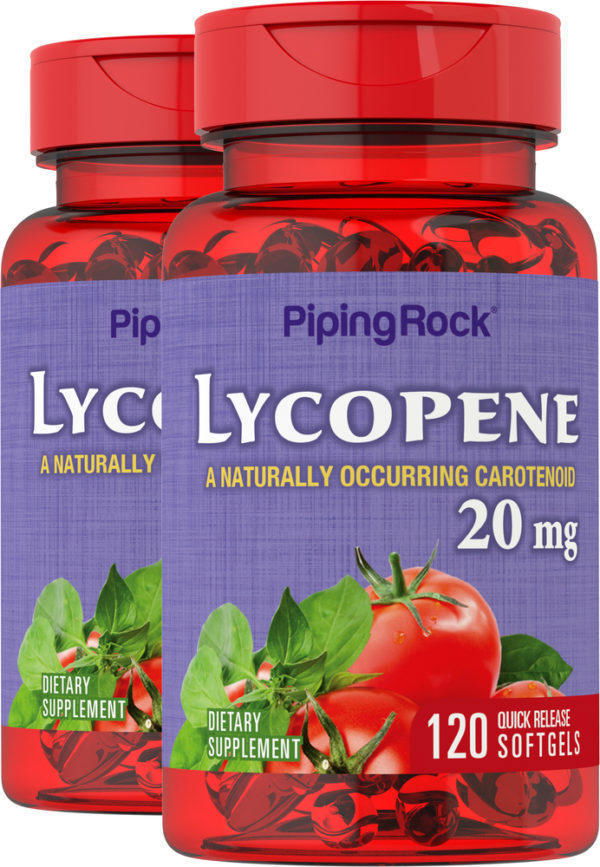 Licopeno , 20 mg, 120 Cápsulas blandas de liberación rápida, 2  Botellas/Frascos