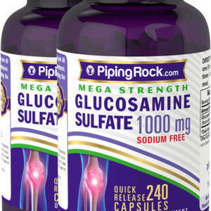 Sulfato de glucosamina Mega , 1000 mg, 240 Cápsulas de liberación rápida, 2  Botellas/Frascos