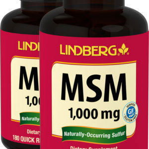 MSM, 1000 mg, 180 Cápsulas, 2  Botellas/Frascos