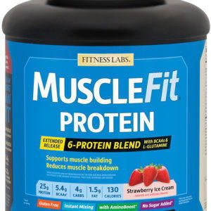 Proteína MuscleFit (helado de fresa), 5 lb (2.268 kg) size_units.unit.118