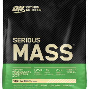 Suplemento en polvo para ganar peso Serious Mass (vainilla), 12 lb Bolsa