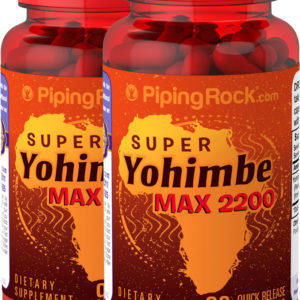 Super Yohimbe Max 2200, 90 Cápsulas de liberación rápida, 2  Botellas/Frascos