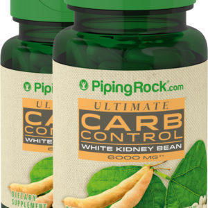 Ultimate Carb Control - Frijoles blancos, 6000 mg, 90 Cápsulas de liberación rápida, 2  Botellas/Frascos