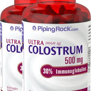 Calostro Ultra (alta concentración de IG), 500 mg, 120 Cápsulas de liberación rápida, 2  Botellas/Frascos