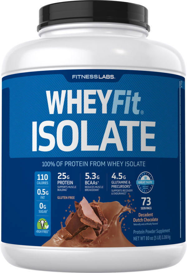 Proteína de suero de leche WheyFit Aislado (Chocolate holandés decadente) , 5 lb (2.268 kg) size_units.unit.118