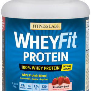 Proteína WheyFit (espiral de fresa), 5 lb (2.268 kg) Botella/Frasco