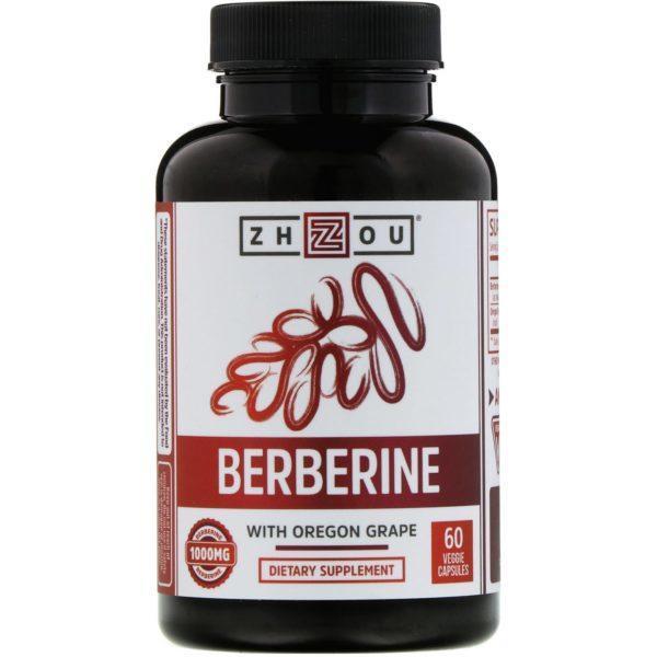 Zhou Nutrition, Berberina con uva de Oregon, 1000 mg, 60 cápsulas vegetarianas