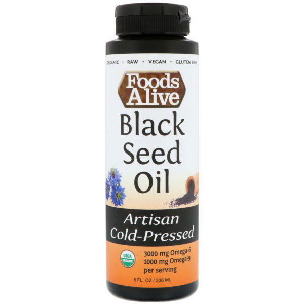 Foods Alive, Prensado en frío y artesanal, aceite de comino negro, 8 fl. Oz (236 ml)