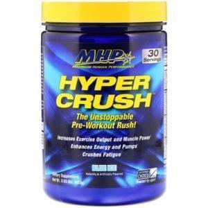 MHP, Suplemento dietario Hyper Crush, para antes del entrenamiento, hielo azul, 0.93 lbs. (423 gr.)