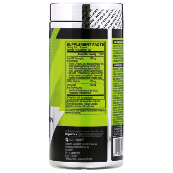 Cellucor, Super HD, High-Definition Fat Burner, 120 Capsules - Imagen 2