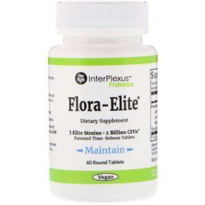 InterPlexus, Flora-Elite, 2 billion CFU's, 60 Round Tablets