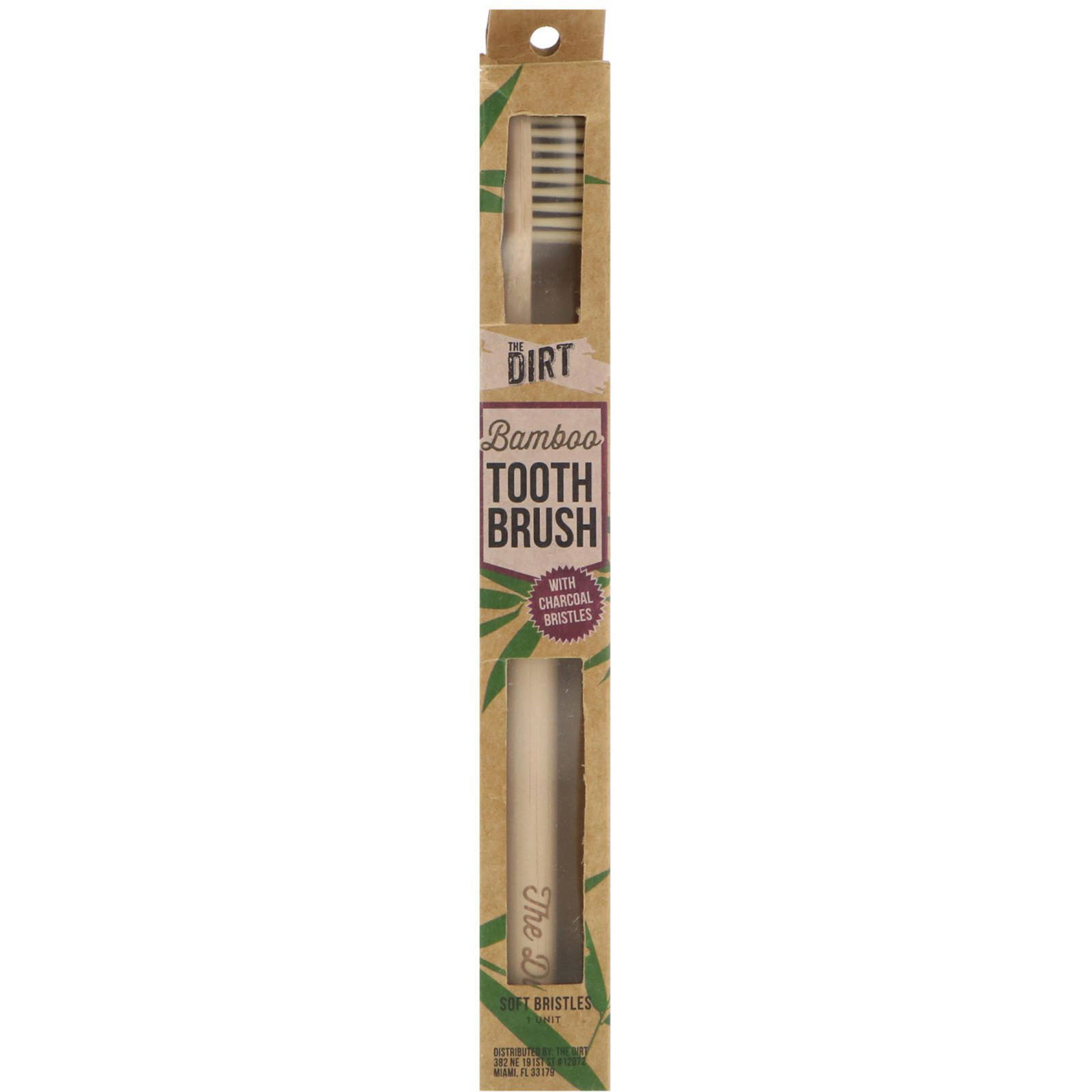 The Dirt, Bamboo Toothbrush with Charcoal Bristles, 1 Toothbrush