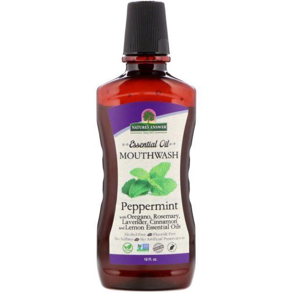 Nature's Answer, Enjuague oral con aceites esenciales, hierbabuena, 16 fl. Oz