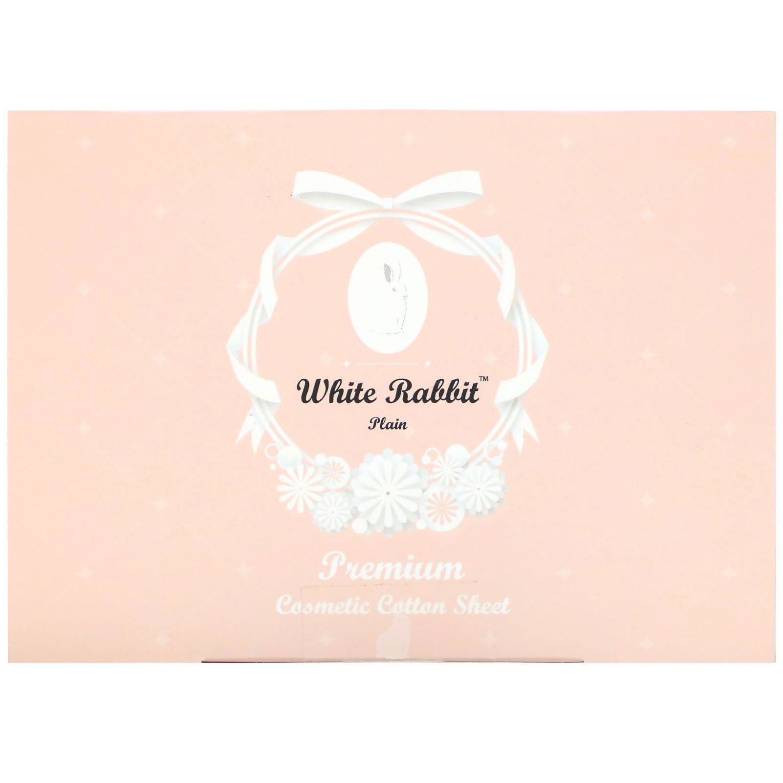White Rabbit, Premium Cosmetic Cotton Sheet, Plain, 200 Sheets