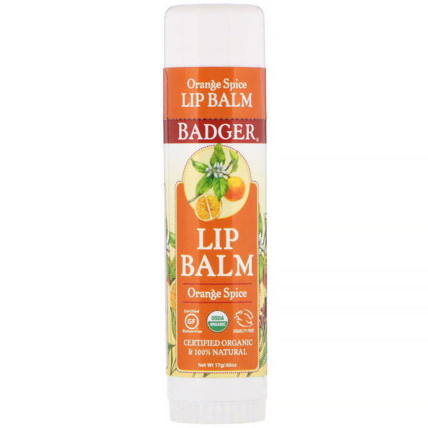 Badger Company, Bálsamo labial, Naranja picante, 17 g (0,60 oz)