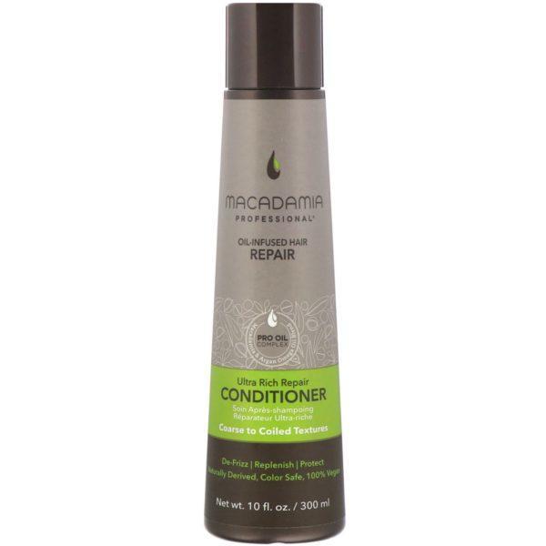 Macadamia Professional, Acondicionador reparador ultraenriquecido, Texturas gruesas a espiraladas, 300 ml (10 oz. líq.)