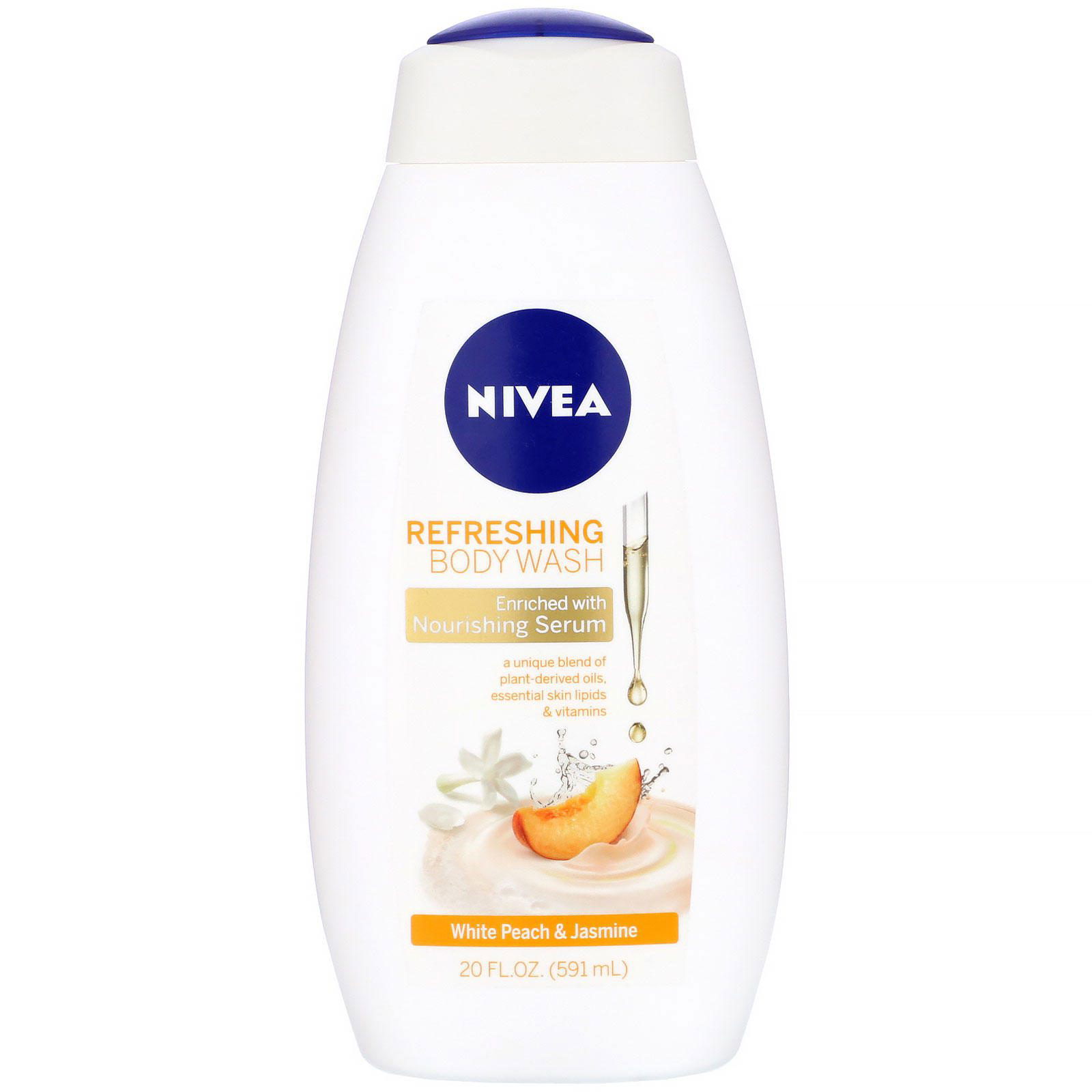 Nivea, Jabón líquido refrescante para el cuerpo, Melocotón blanco y jazmín, 591 ml (20 oz. líq.)