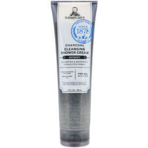 Grandpa's, Crema limpiadora para ducha con carbón, desintoxicante, 9,5 fl oz (280 ml)