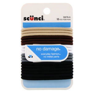 Scunci, No Damage, Ligas elásticas que no dañan el cabello, color caqui, 18 unidades