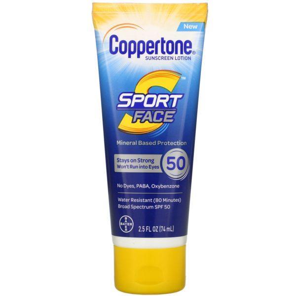 Coppertone, Sport Face, Sunscreen Lotion, SPF 50, 2.5 fl oz (74 ml)