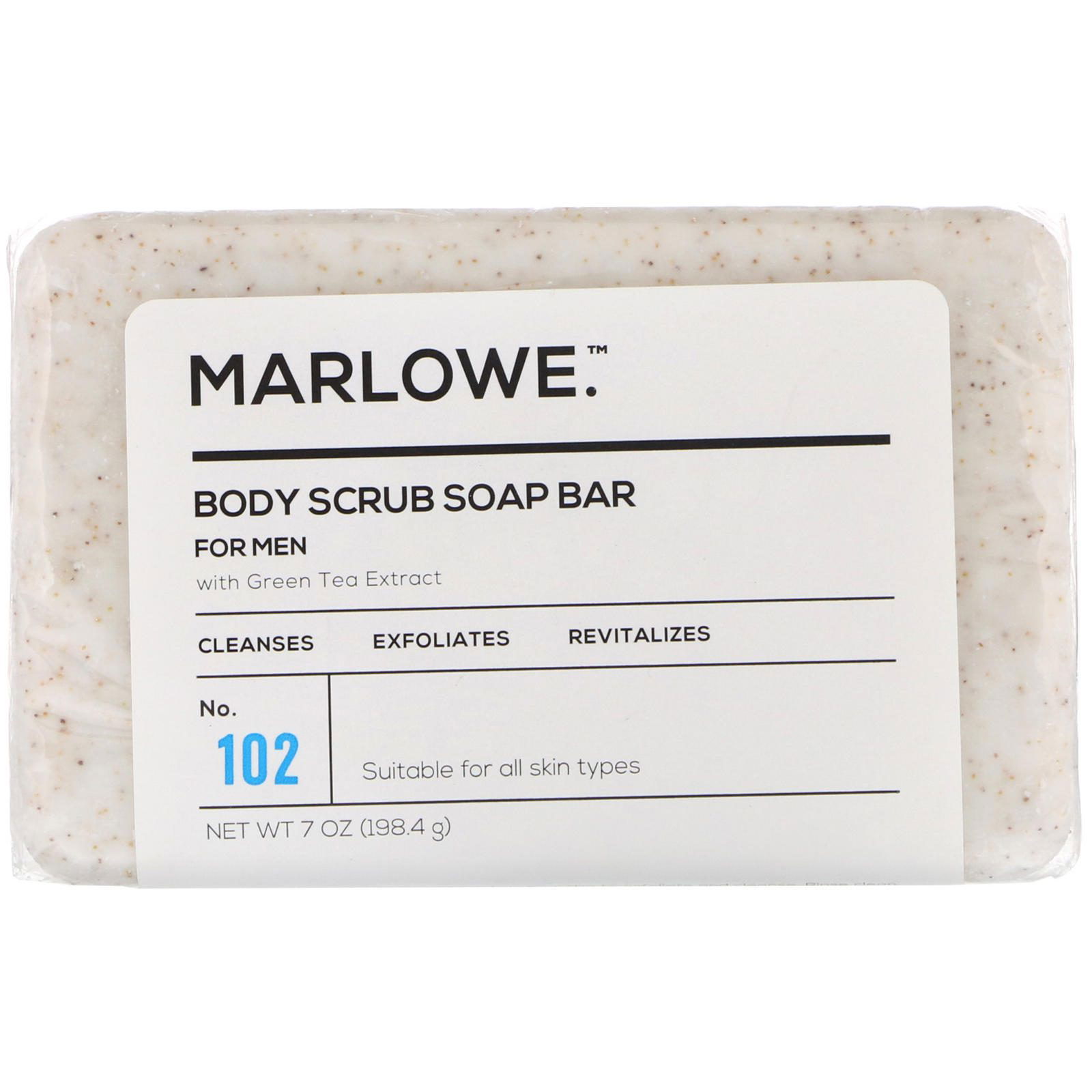 Marlowe, Jabón en barra exfoliante corporal para hombres, N.º 102, 7 oz (198,4 g)