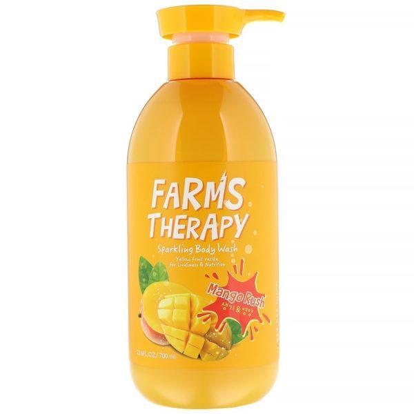Doori Cosmetics, Tratamiento de la granja, Jabón líquido para el cuerpo resplandeciente, Ráfaga de mango, 700 ml (23,6 oz. líq.)