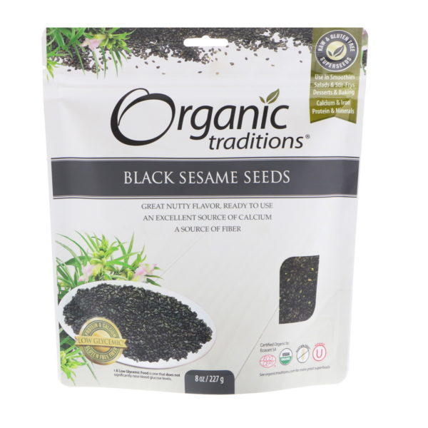 Organic Traditions, Semillas de sésamo negro, 8 oz (227 g)