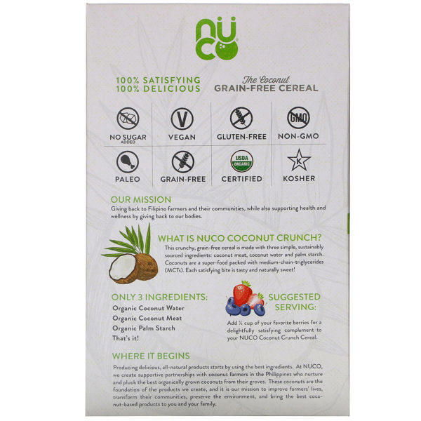 NUCO, Coconut Crunch Cereal, 10.58 oz (300 g) - Imagen 3