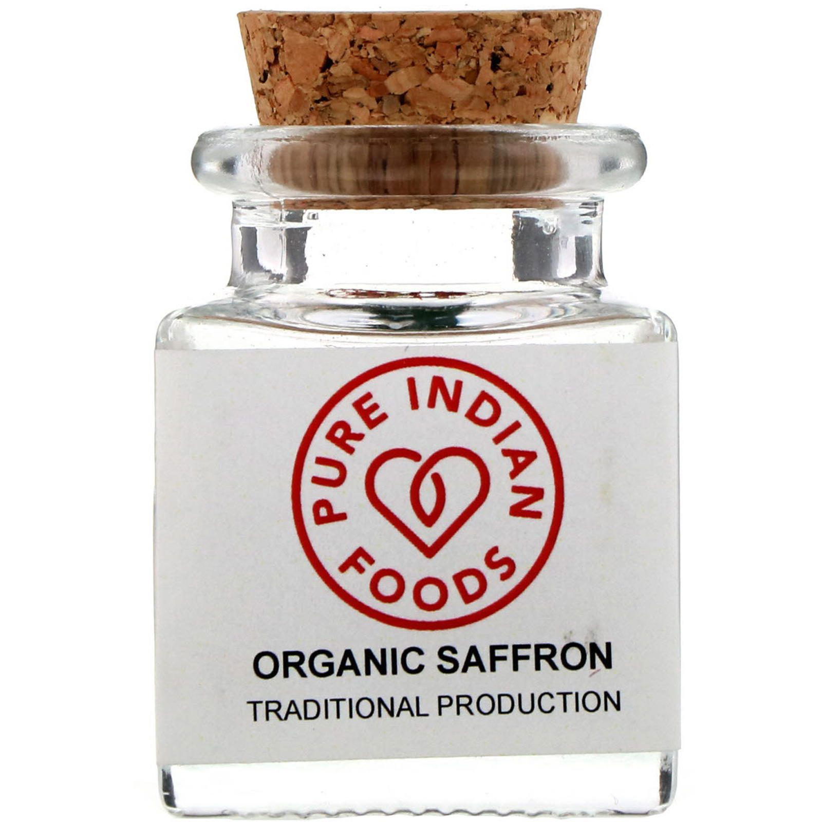 Pure Indian Foods, Azafrán orgánico, 1 g