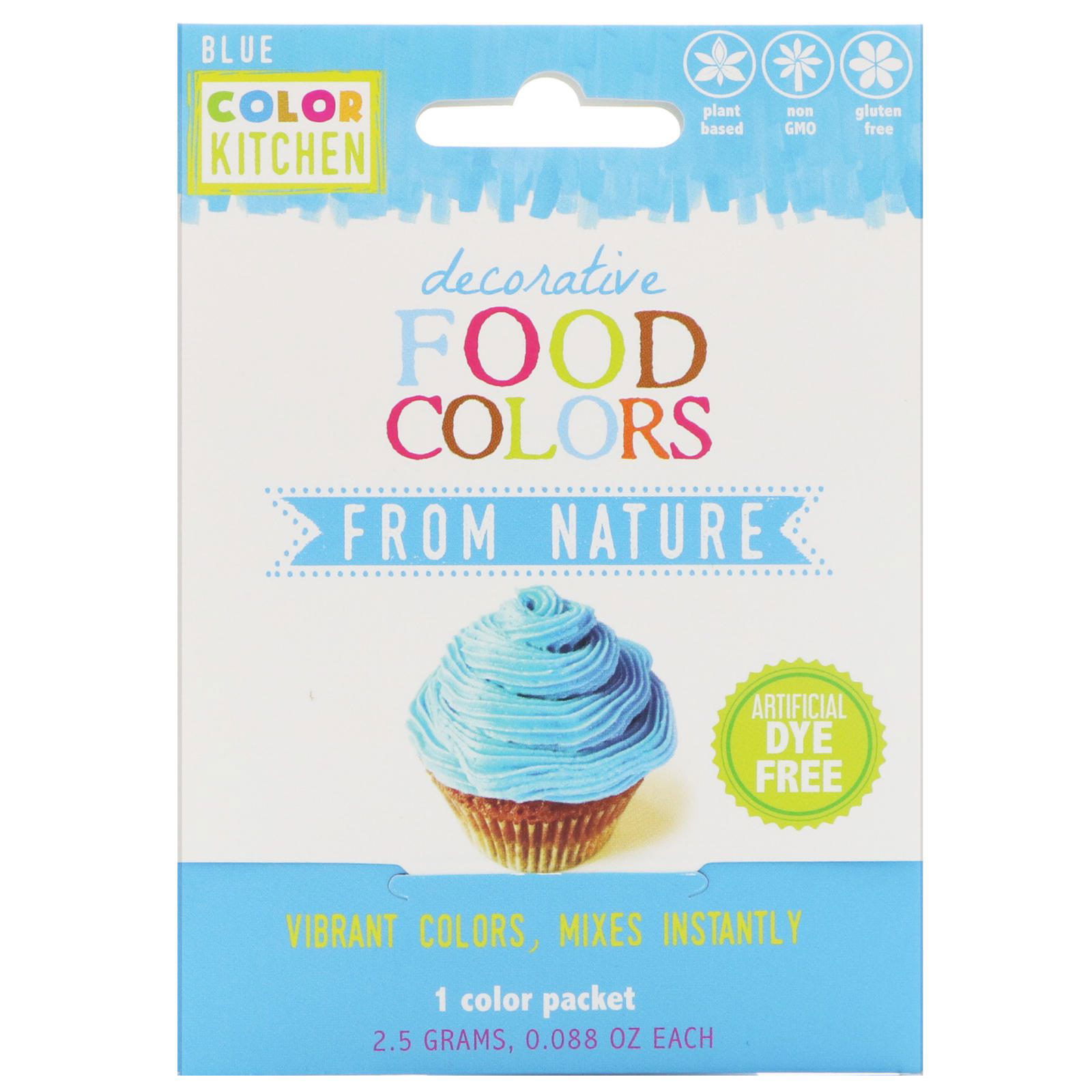 ColorKitchen, Decorativa, colores de la naturaleza para la comida, azul, 1 paquete de colores, 0.088 oz (2.5 g)