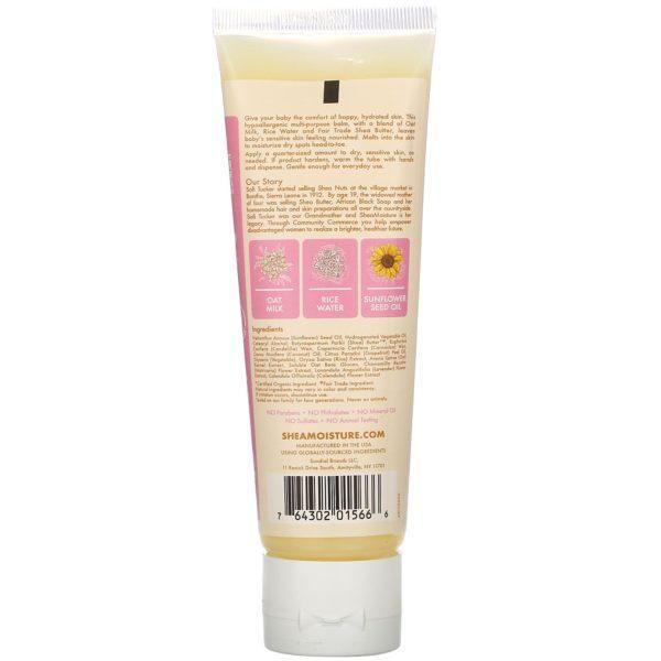 SheaMoisture, Baby Multi-Purpose Balm, Oat Milk & Rice Water,  3.5 oz (99 g) - Imagen 2