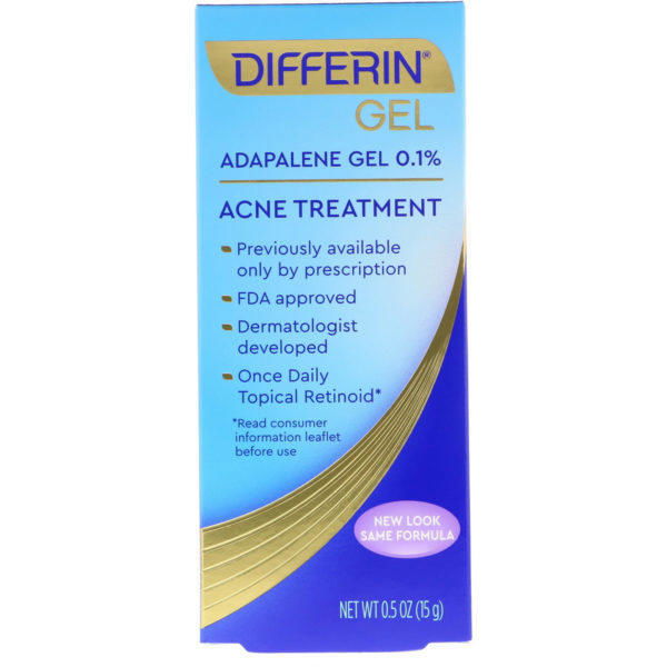 Differin, Gel de adapaleno al 0.1 %, tratamiento para el acné, 0.5 oz (15 g)