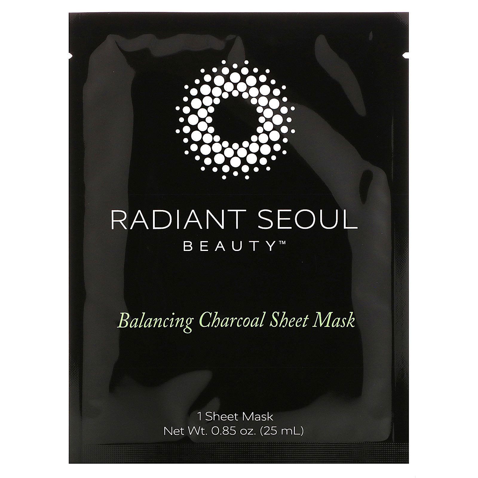 Radiant Seoul, Mascarilla equilibrante de carbón vegetal tipo lámina, 1 mascarilla, 25 ml (0,85 oz)