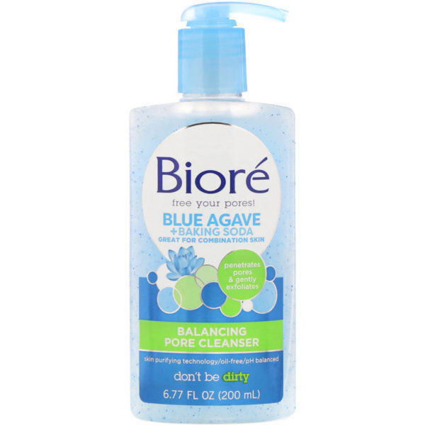 Biore, Agente de limpieza para poros restaurador de equilibrio, agave azul + bicarbonato de sodio, 200 ml (6,77 oz. liq.)