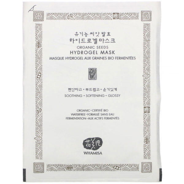 Whamisa, Organic Seeds, Hydrogel Mask, 1 Sheet