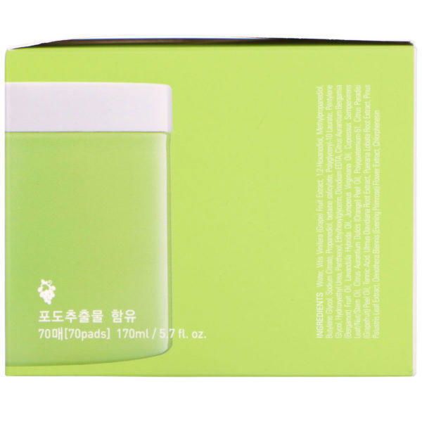 Frudia, Uva verde, Almohadilla exfoliante para poros, 70 almohadillas - Imagen 3