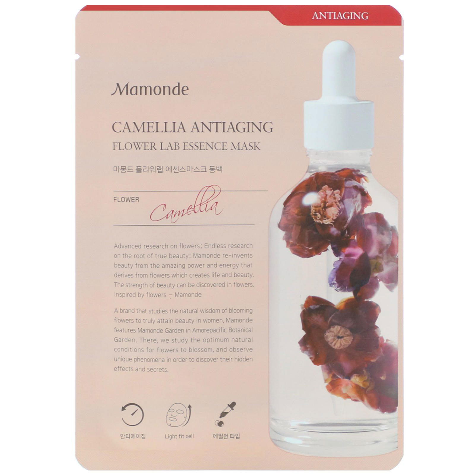 Mamonde, Antienvejecimiento con camelia, Mascarilla Flower Lab Essence Mask, 1 lámina, 25 ml