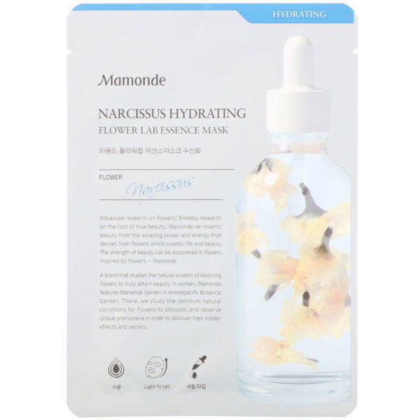 Mamonde, Hidratación con narciso, Mascarilla Flower Lab Essence Mask, 1 lámina, 25 ml