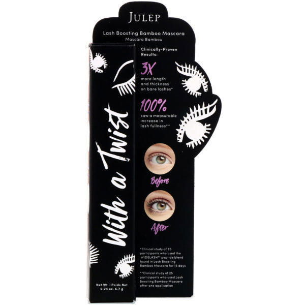 Julep, With a Twist, Máscara para pestañas Lash Boosting Bamboo, Jet Black, 6,7 g (0,24 oz) - Imagen 2