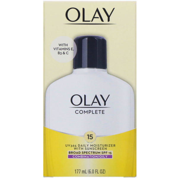 Olay, Complete, Humectante de uso diario UV365 con protector solar, FPS 15, Para piel grasa, 177 ml (6 oz) - Imagen 2